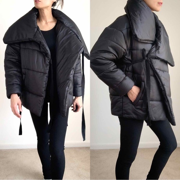 STATEMENT OVERSIZED PUFFER JACKET - BLACK - Picture 4 of 14